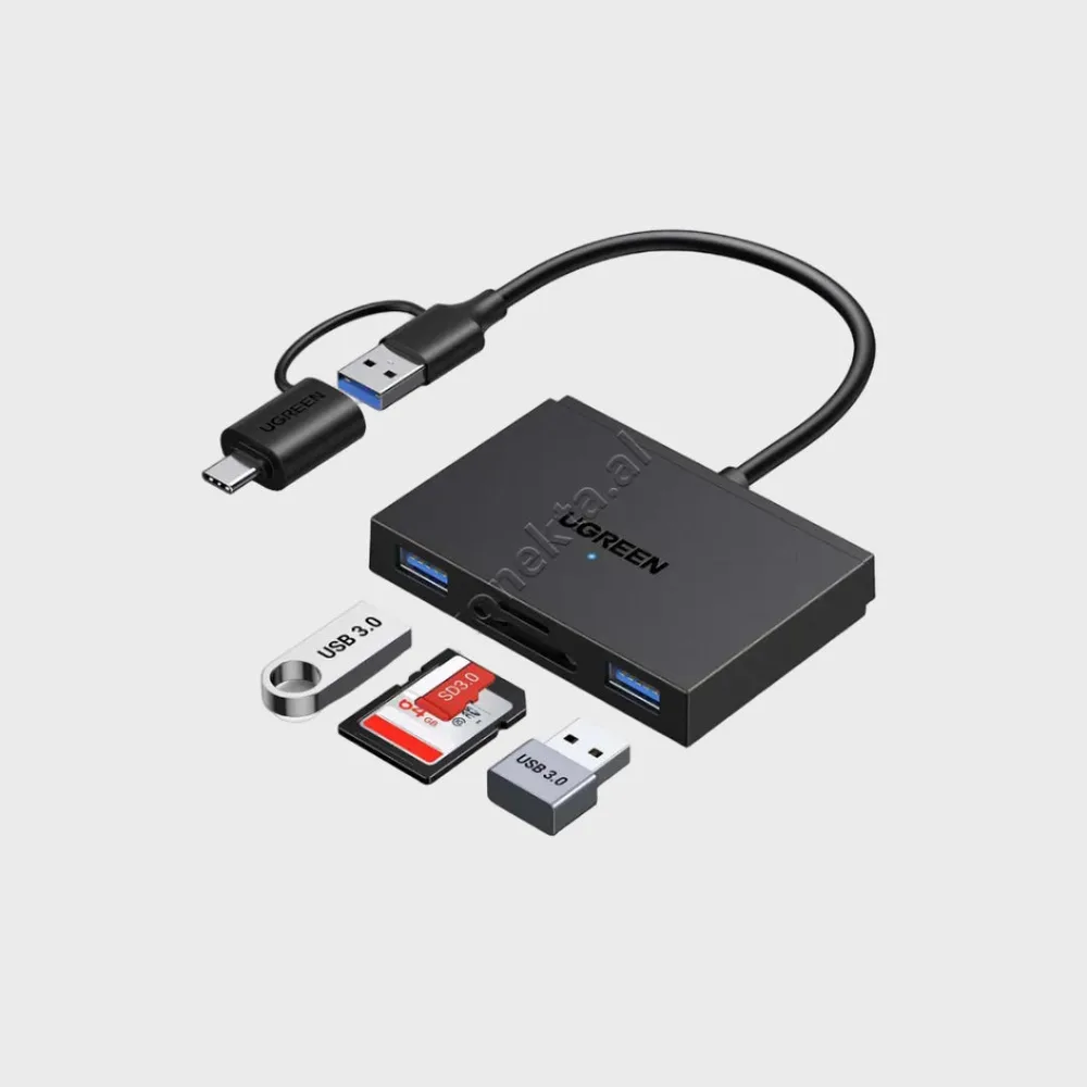 Adaptor HUB 4 Ne 1 Dhe Lexues Karte SD/TF UGreen